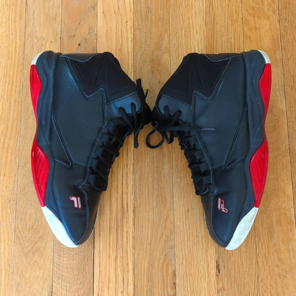 Fila Men's Black & Red High Top Basketball Shoes Size 8
